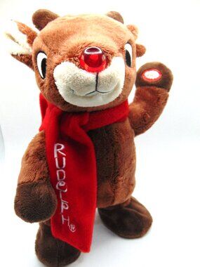 DanDee Rudolph The Red Nosed Reindeer Dancing Moving Plush Nose Lights Up Music